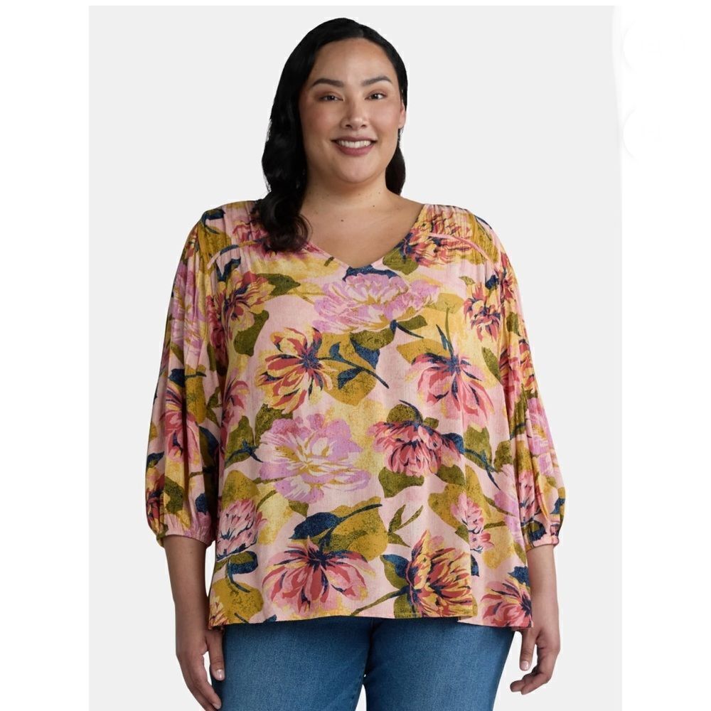 Women's Lightweight Poet Sleeve Blouse Shirt 2-Pack Size 4X - Picture 9 of 12